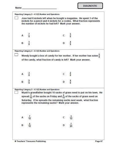 4th Grade STAAR Math Test Prep - TeachersTreasures.com