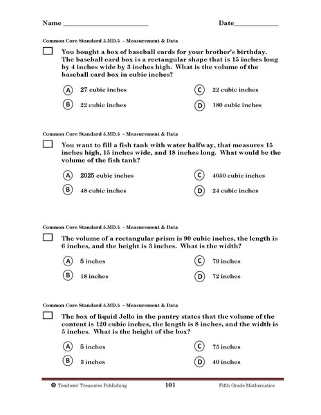5th Grade Arkansas Common Core Math - TeachersTreasures.com | Teachers ...